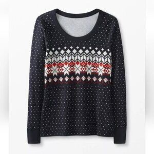 HANNA ANDERSSON | Fair Isle Long John Top Pajama Organic Cotton sz M